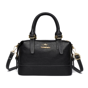 Retro Boston Bag Women Handbag PU Leather Large Capacity Simple Shoulder Crossbody Bag Top Handles Versatile