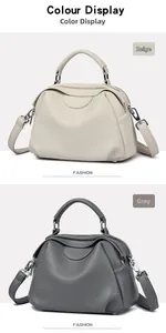 Nahaufnahme der Litschi-Maserung bei beigen und grauen Crossbody-Taschen im Retro-Stil