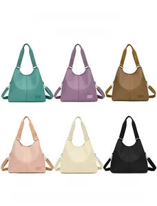 Selection of large capacity nylon tote bags in six colors including green and black