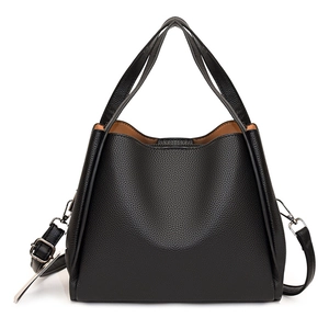 Women Pebbled PU Leather Tote Bucket Bag Large Capacity Detachable Strap Simple Casual Daily Handbag Shoulder Bag