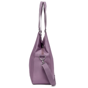 Large capacity purple nylon tote bag with durable handles and waterproof fabric