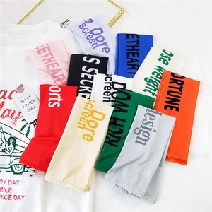 Colorful cooling ice silk sun protection sleeves with athletic typography for summer