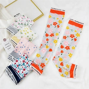 Manchettes de protection solaire en soie glacée à motifs floraux élégants pour femmes