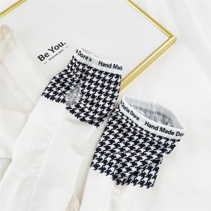 Ice silk sun protection sleeves with stylish houndstooth pattern and brand branding
