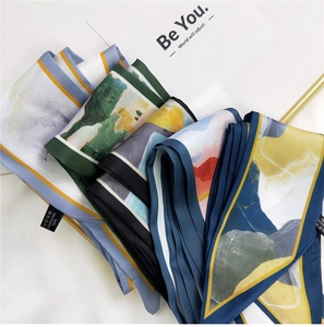 Foulards en soie style peinture à l'huile artistique en tissu 100% polyester premium
