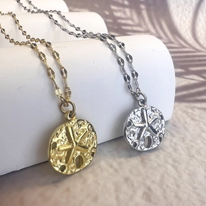 Starfish Pendant Necklace Stainless Steel Irregular Round Ocean Sea Theme Vintage Jewelry For Women Clavicle Chain