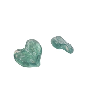 Cute Korean style heart-shaped green wave pattern stud earrings with stainless steel pins