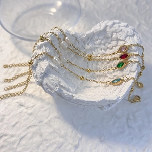 Edelstahl Gold Vergoldet Armband Mit Süßwasserperle Und Tropfen Oval Zirkon Für Frauen Verstellbarer Schmuck Geschenk