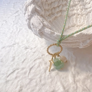 Bohemian Handwoven Rope Pendant Necklace Stainless Steel Natural Stone Freshwater Pearl Sun Star Heart Eye Charm For Women