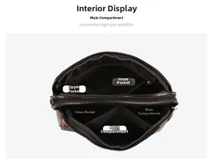Top view of spacious multi-layer interior with two main pockets and dual zippers