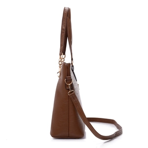 Vintage καφέ τσάντα tote μεγάλης χωρητικότητας με ρυθμιζόμενο λουρί και χρυσά στοιχεία