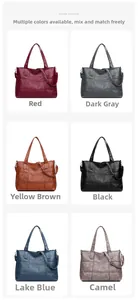 Multiple vintage oil wax leather tote bags in red, grey, brown, black, blue, and tan