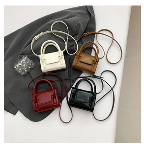 Mini square handbags in white brown burgundy and black with adjustable shoulder straps
