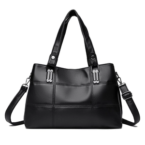 Fashion Large Capacity Women PU Leather Tote Bag Quilted Grid Lychee Texture Minimalist Shoulder Crossbody Handbag With Detachable Strap