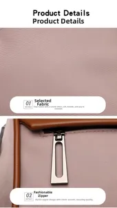 Detail of durable pink nylon fabric and sleek silver metal zipper on a stylish bag