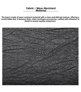 Close-up of black wear-resistant leather texture with high-quality metal hardware detail