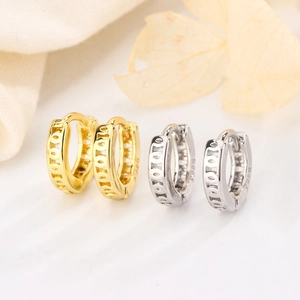 Geometric Hollow Hoop Earrings With 925 Sterling Silver Earring Post Copper Electroplated Chic Minimalist Jewelry For Women