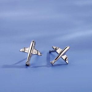 Boucles D Oreilles Avion Argent Sterling 925 Modèle D Avion Bijoux Créatifs Minimalistes Pour Femmes Style Poli