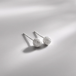 Minimalist Frosted Ball Stud Earrings For Women With 925 Sterling Silver Earring Post Elegant Copper Jewelry