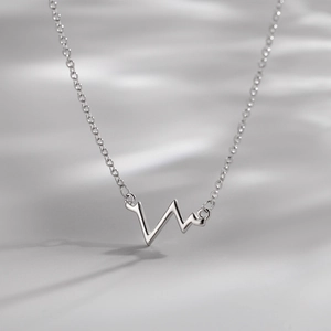 Collier Forme Onde Battement Coeur Cuivre Galvanisé Chaîne Clavicule Minimaliste Style Coréen Bijoux Mode Pour Femmes
