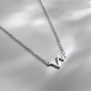 Collier en argent sterling S925 avec pendentif battement de cœur et chaîne polie