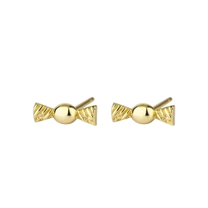 Niedliche goldene Ohrstecker in Bonbonform mit Spiralstruktur für Frauen und Mädchen