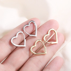 Herz Creolen Ohrringe 925 Sterling Silber Süß Minimalistisch Täglich Modisch Schmuck Für Frauen Klein Herzförmig