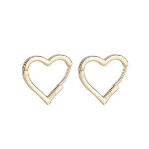 Minimalistische goldene Herz-Ohrringe aus S925 Sterlingsilber mit sicherem Verschluss