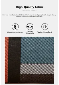 Detail of eco-friendly textured fabric with geometric pattern and water-resistant finish