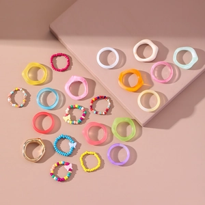 Bagues Papillon Colorées Résine Acrylique Perles De Verre Fait Main Style Dopamine Y2K Bijoux Pour Femmes Filles