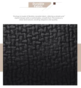 Close-up of the black lychee pattern synthetic leather showing durable texture