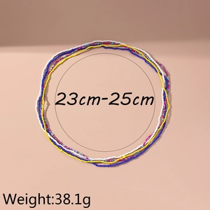 Detail view of colorful beaded waist chains showing lengths of 23-25cm and 38.1g weight