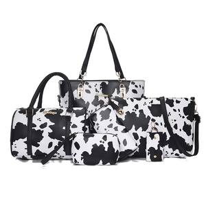Cow Print Tote Handbag And Shoulder Bag And Clutch Wallet PU Leather Bags For Women Chic Casual Daily Travel