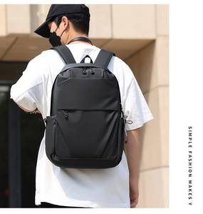 Ergonomic black water-resistant laptop backpack with spacious compartments for daily commute