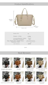 Detailed size and dimension chart for women's PU leather bucket bag with lychee texture