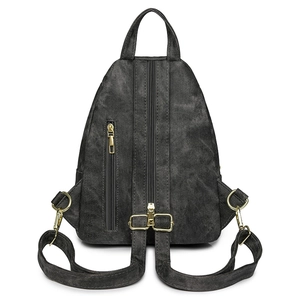 Bolso de pecho vintage de tela lavada negra para mujer con herrajes dorados 2024