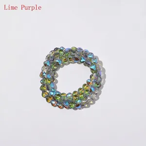 Λεπτομέρεια από γυάλινες χάντρες 10mm Lime Purple με γυαλιστερό φινίρισμα AB