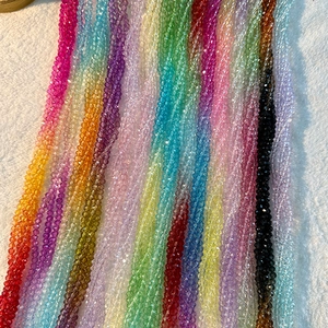 Perles en verre cristal facettées colorées pour bijoux DIY en dégradés arc-en-ciel vifs