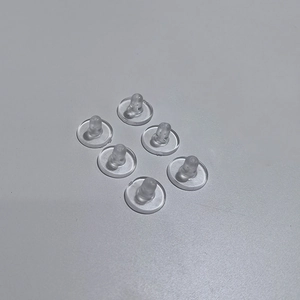 6-piece clear silicone disc earring backs with soft cylindrical plug structure