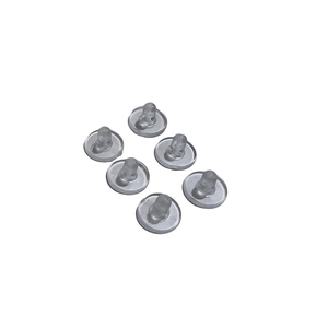 Set of 6 transparent silicone earring backs with disc base for secure jewelry making