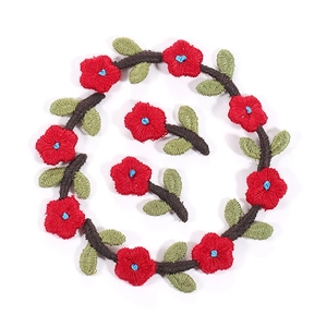 Flower Embroidery Patches Polyester 3D Handmade Crochet For DIY Clothing Bag Hat Decoration Floral Style Accessory