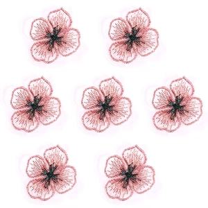 Écussons Fleurs Brodés Main Appliques Florales Polyester Couture DIY Artisanat Décoration Or Rose Étamine Noire Pour Vêtements Sacs