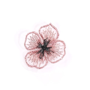 Patch fleur brodée rose et noire à quatre feuilles pour accessoires de mode DIY