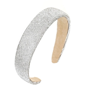 Vue détaillée du serre-tête rembourré serti de strass avec doublure en velours antidérapante
