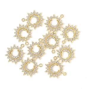 Alloy Rhinestone Sun Moon Charms Pendants Sparkling For Jewelry Making DIY Earrings Necklace Accessories Simple Style