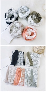 Detail of elegant lace patchwork scarf featuring delicate embroidery and soft fabric
