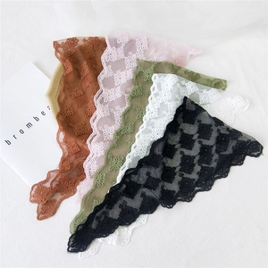Floral embroidery triangle lace headbands in five elegant colors for women