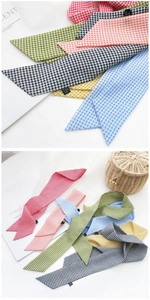 Détails de fins foulards à carreaux en 100% polyester déclinés en plusieurs coloris