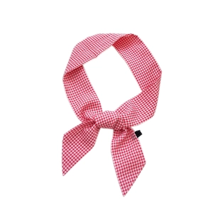 Foulard étroit à carreaux vichy rouge et blanc pour cheveux ou accessoire de sac