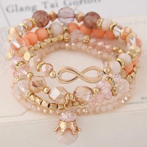 Ensemble de bracelets de perles bohème multicouches avec perles de cristal et breloques